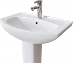 Раковина для ванной Ekokerama ROMANZA 660х433мм с пьедесталом белый (EK113201К)