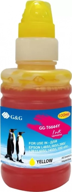 Расходный материал для печати G&G GG-T6644Y желтый 100мл (Чернила)