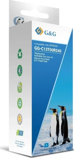 Расходный материал для печати G&G GG-C13T00R240 голубой 70мл (Чернила)