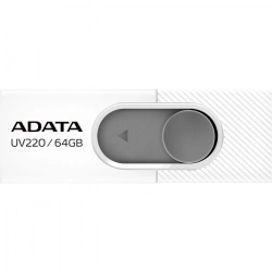 Диск A-DATA Флеш 64Gb UV220 AUV220-64G-RWHGY USB2.0 белый/серый