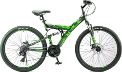 Велосипед STELS Focus MD 26 21-sp V010 (2018) чёрный/зелёный