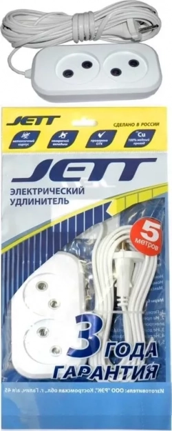 Удлинитель Jett РС-2 2роз. 5м (155-055)