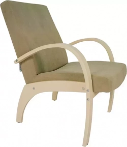 Кресло для отдыха Мебелик Денди шпон, Ткань ультра санд, каркас дуб шампань шпон
