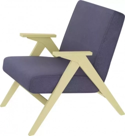 Кресло для отдыха Мебелик Вест шпон, Ткань верона дэним блу, каркас дуб шампань шпон