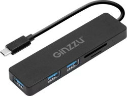 Картридер Ginzzu EXT GR-899UB Type C, 3xUSB 3.0+U3:SD/microSD