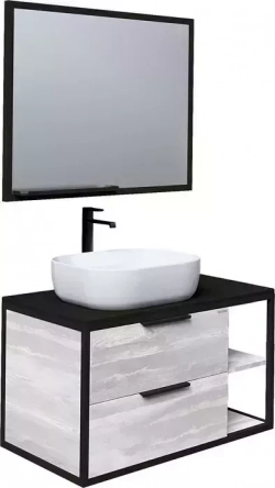 Мебель для ванной Grossman Лофт 90х48 GR-3020, шанико/черный