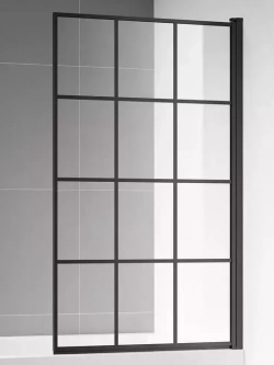 Шторка для ванны AQUAme 80х140 прозрачная, матовая черная (AQM2858-R)