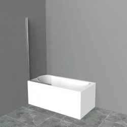 Шторка для ванны BELBANGO Uno V-1 75х150 прозрачная, хром (UNO-V-1-75/150-C-Cr)