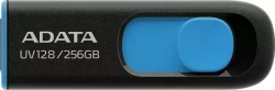Флеш-накопитель A-DATA Флеш Диск 256Gb DashDrive UV128 AUV128-256G-RBE USB3.0 черный/синий