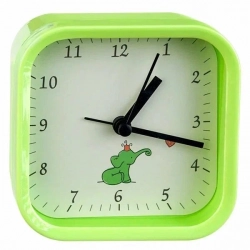 Часы настольные PERFEO (PF_C3143) Quartz "PF-TC-012", квадратные 9,5*9,5 см, зелёные