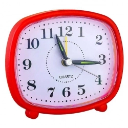 Часы настольные PERFEO (PF_C3102) Quartz "PF-TC-005", прямоугольные 10*8,5 см, красные