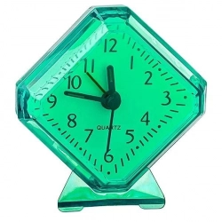 Часы настольные PERFEO (PF_C3093) Quartz "PF-TC-002", ромб. 7,5*8,5 см, зелёные