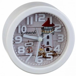 Часы настольные PERFEO (PF_C3146) Quartz "PF-TC-013", круглые диам. 10,5 см, маяк