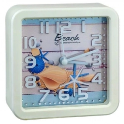 Часы настольные PERFEO (PF_C3148) Quartz "PF-TC-014", квадратные 10,5*10,5 см, ракушка