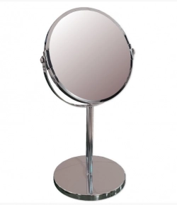 Зеркало САНАКС 75274 косметическое настольное, ЭКОНОМ, хромированное, зеркало с двойным увеличением D16
