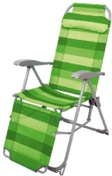 Кресло-шезлонг НИКА -шезлонг с подножкой складное зеленый (сетка) К3/З NIKA с