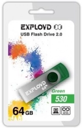 Флеш-накопитель EXPLOYD 64GB 530 зеленый USB флэш-накопитель