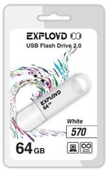 Флеш-накопитель EXPLOYD 64GB-570-белый USB флэш-накопитель