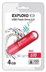 Флеш-накопитель EXPLOYD 4GB-570-красный USB флэш-накопитель