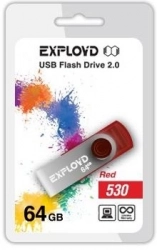 Флеш-накопитель EXPLOYD 64GB 530 красный USB флэш-накопитель