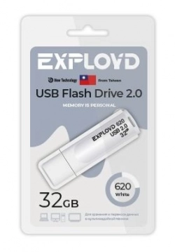 Флеш-накопитель EXPLOYD EX-32GB-620-White USB флэш-накопитель