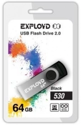 Флеш-накопитель EXPLOYD 64GB 530 черный USB флэш-накопитель