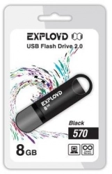 Флеш-накопитель EXPLOYD 8GB-570-черный USB флэш-накопитель