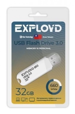 Флеш-накопитель EXPLOYD EX-32GB-660-White 3.0 USB флэш-накопитель USB