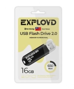 Флеш-накопитель EXPLOYD EX-16GB-650-Black USB флэш-накопитель