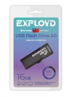 Флеш-накопитель EXPLOYD EX-16GB-610-Black 3.0 USB флэш-накопитель USB