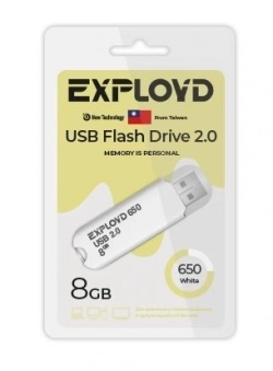 Флеш-накопитель EXPLOYD EX-8GB-650-White USB флэш-накопитель