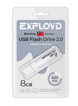 Флеш-накопитель EXPLOYD EX-8GB-620-White USB флэш-накопитель