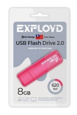 Флеш-накопитель EXPLOYD EX-8GB-620-Red USB флэш-накопитель