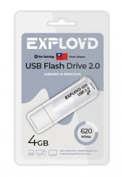 Флеш-накопитель EXPLOYD EX-4GB-620-White USB флэш-накопитель