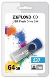 Флеш-накопитель EXPLOYD 64GB 530 синий USB флэш-накопитель
