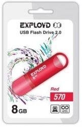 Флеш-накопитель EXPLOYD 8GB-570-красный USB флэш-накопитель