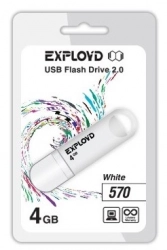 Флеш-накопитель EXPLOYD 4GB-570 белый USB флэш-накопитель