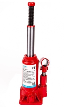 Домкрат AUTOVIRAZH (AV-074202) гидравлический 2 т бутылочный в коробке (красный)
