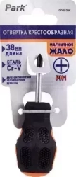 Отвертка PARK OTV012DK крестообразная PH1 х38мм, двухкомпонентная рукоятка (356012) отвертка отвертка