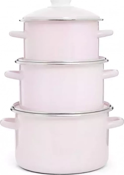 Набор посуды ЭСТЕТ ЭТ-75235 "Розовый" цилиндрический 2.0+3.0+4.0л 6 пр