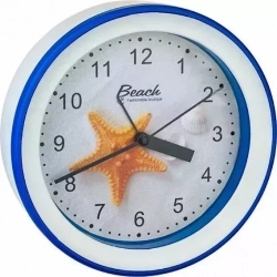 Часы настольные PERFEO (PF_C3133) Quartz "PF-TC-009", круглые диам. 15,3 см, подвес на стену, звезда