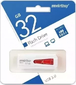 Флеш-накопитель SMARTBUY 32GB IRON WHITE/RED USB3.0