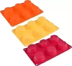 Форма для выпечки VETTA 6 ячеек, булочек, 24,5х16,5x3см, 3 цвета, HS-006D 891-001