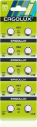 Батарейки ERGOLUX (14314) AG 3 BL-10 (AG3-BP10, LR41 /LR736 /192 /392 батарейка для часов)