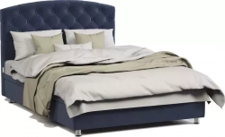 Кровать Шарм-Дизайн односпальная с подъемным механизмом Премиум 100 велюр Ультра миднайт