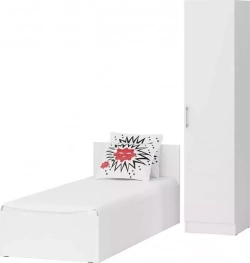 Пенал СВК Кровать 800 + Стандарт, цвет белый, ШхГхВ 83,5х203,5х70 + 45х52х200 см, 80х200основание есть (1024249)