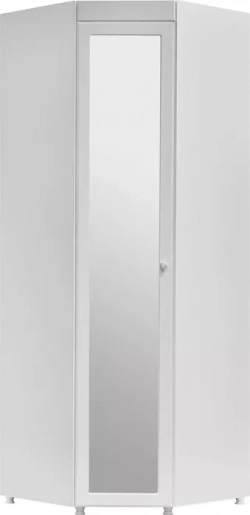 Шкаф угловой ОЛМЕКО Монако МН-66 с зеркальной дверью, белое дерево