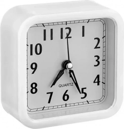Часы настольные PERFEO (PF_C3164) Quartz "PF-TC-019", квадратные 10*10 см, белые