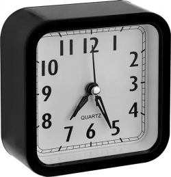 Часы настольные PERFEO (PF_C3165) Quartz "PF-TC-019", квадратные 10*10 см, чёрные