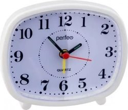 Часы настольные PERFEO (PF_C3104) Quartz "PF-TC-005", прямоугольные 10*8,5 см, белые